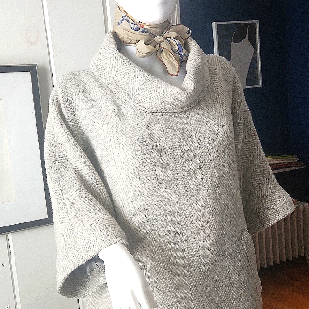 J Crew Cowl Neck Pullover wool tweed